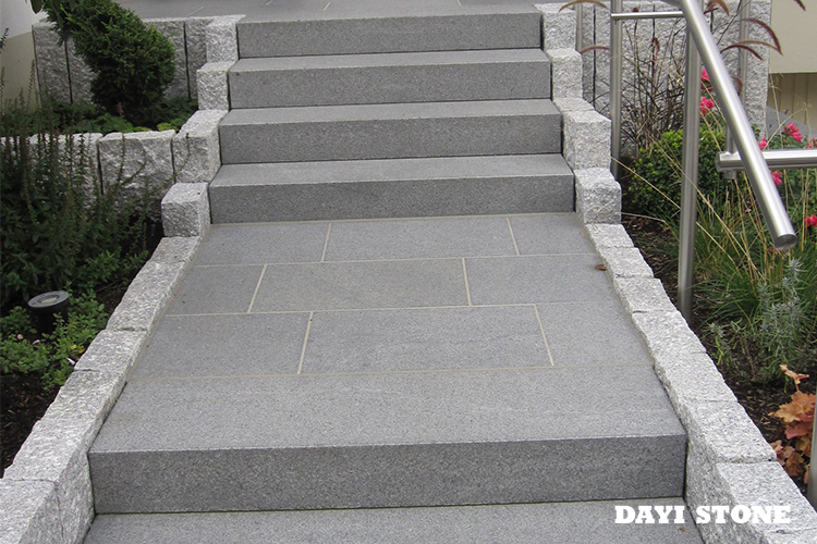 Stair Dark Grey Granite Stone G654 All sides flamed Lx35x15cm